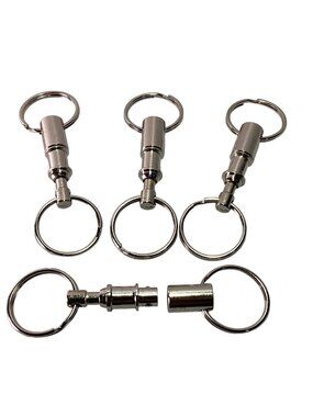 4 PCS  Chrome Quick Release Double End Metal Key Chains New